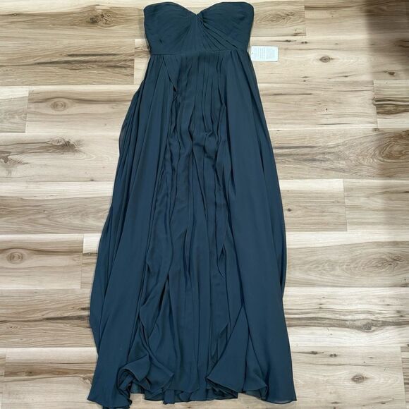 NEW Jenny Yoo Women's Mira Convertible Strapless Pleat Chiffon Gown Women’s 6 - Picture 2 of 6